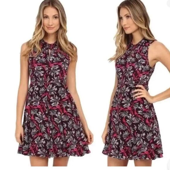 Rebecca Taylor Mystic Garden Sleeveless Silk Dress High Neck Floral Size Small - Picture 15 of 16